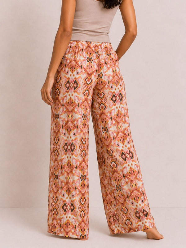 Amara - Wide Leg Lounge Pant in Pink Diamond Multi