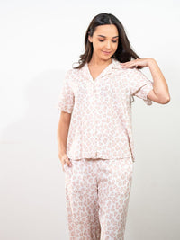 Ariella - S/S Classic L Set LPJ in Taupe Animal Multi 3