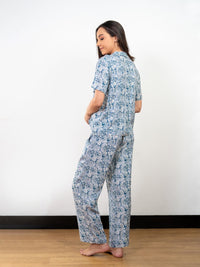 Ariella S/S Classic LPJ Set in Blue Paisley Multi 2