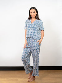 Ariella S/S Classic LPJ Set in Blue Paisley Multi 4