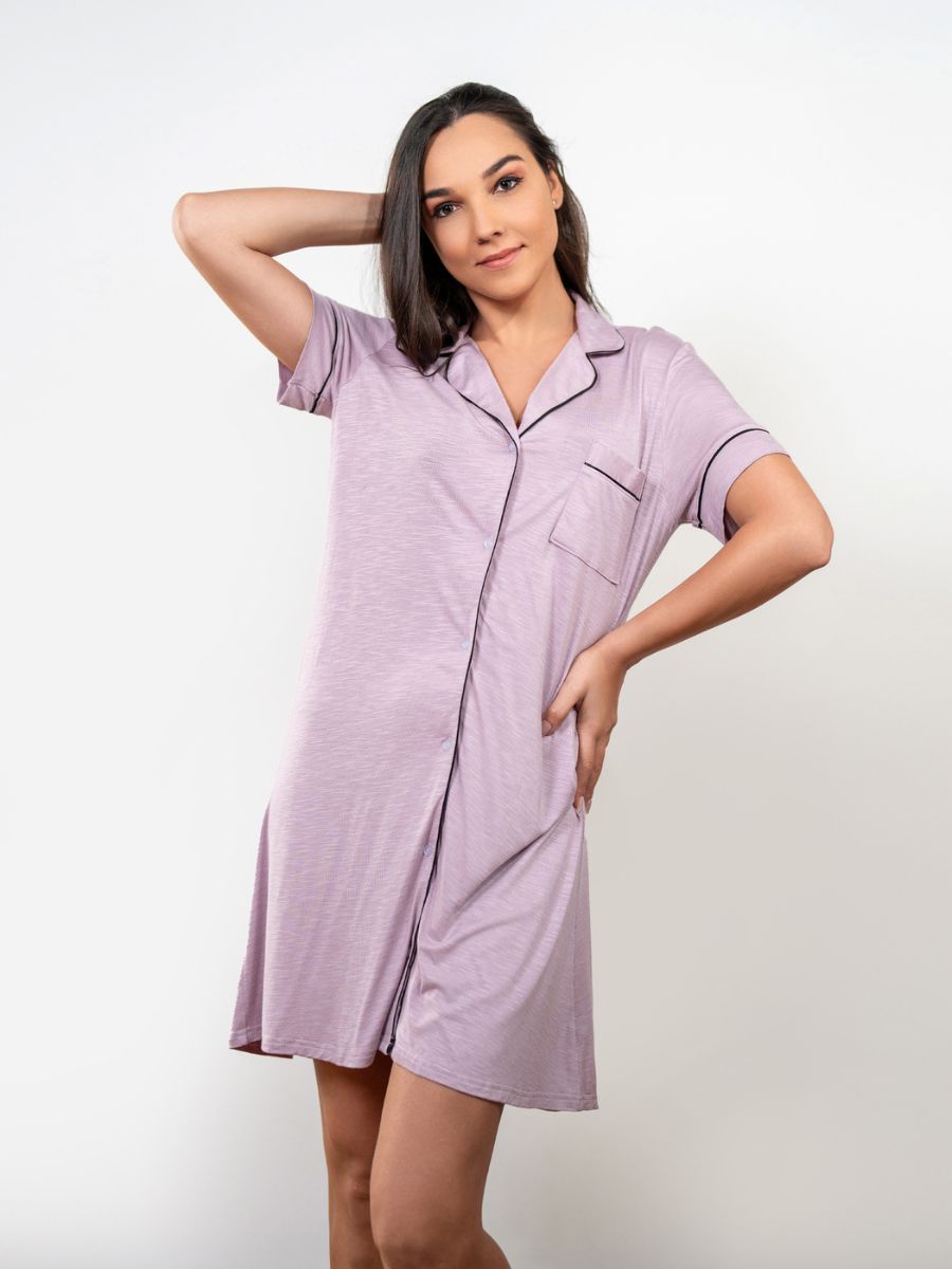 Ashanthi - S/S Classic Sleep Shirt in Keep Sake Lilac 4