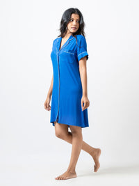 Ashanthi - Short Sleeve Classic Sleep Shirt in Surf The Web 1
