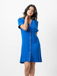 Ashanthi - Short Sleeve Classic Sleep Shirt in Surf The Web 4