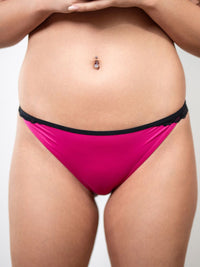 Aya - Lace Cheekini in Black & Magenta 4