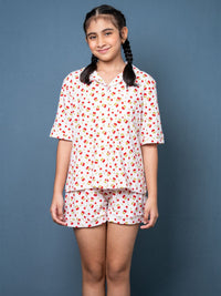 Ayla  Classic Top & Short Pj Set  Pink Cherry 5