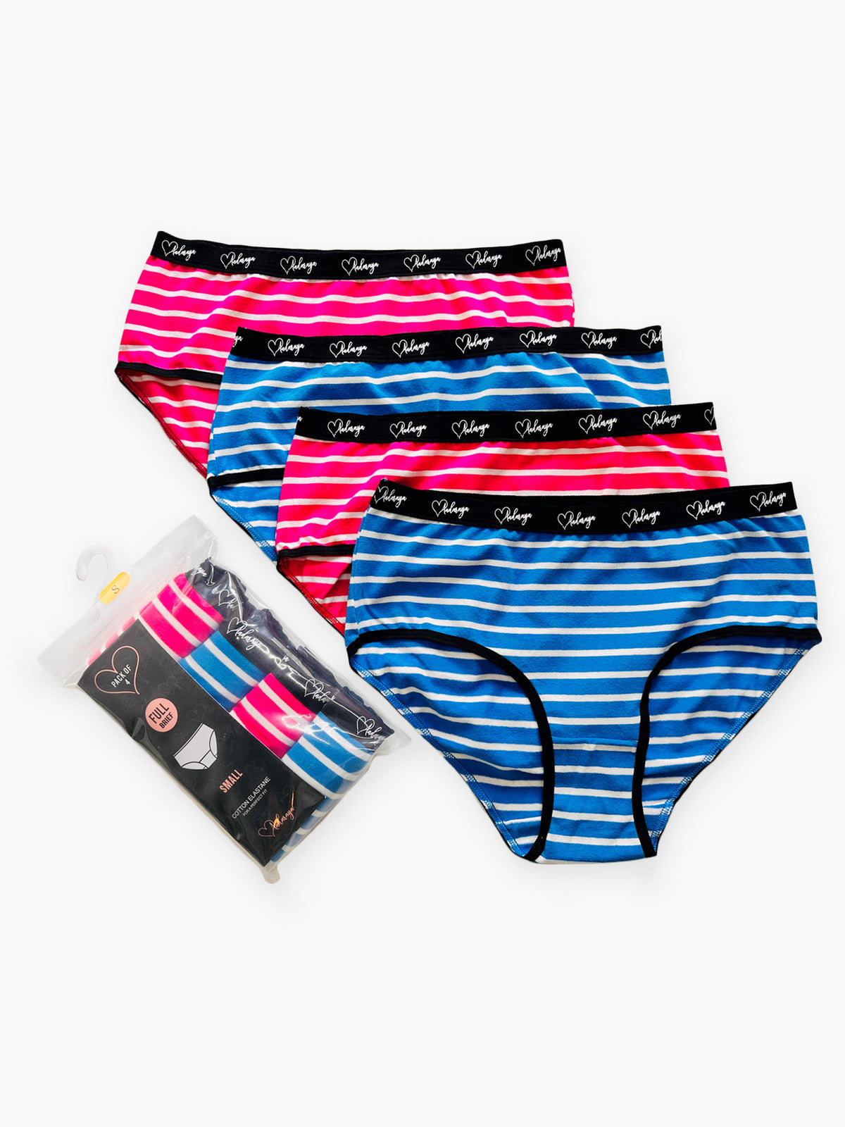 Dina - Brief 4 Pack in Candy Stripe Combo