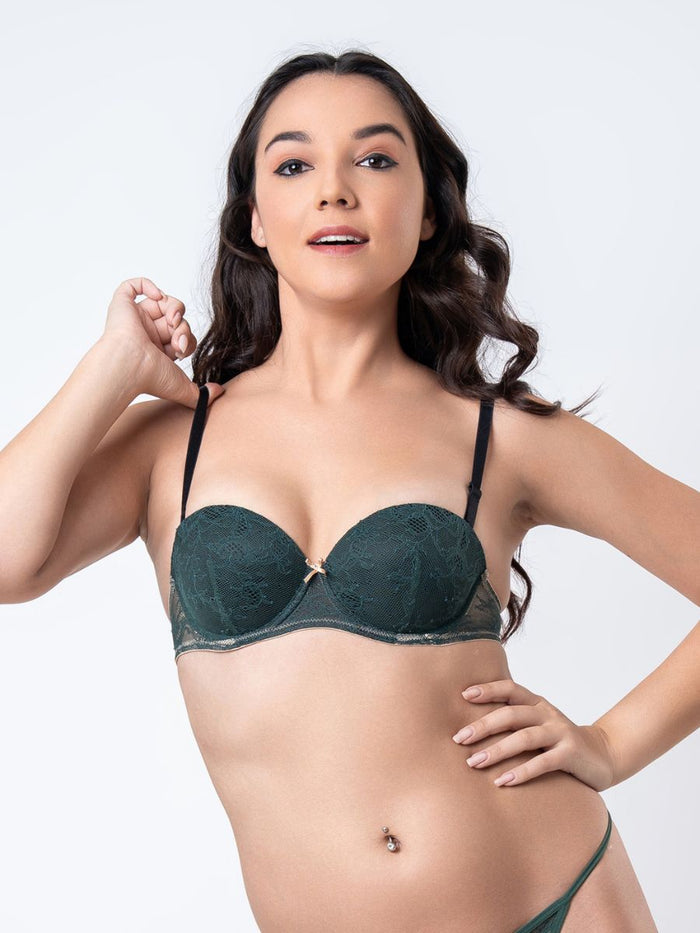 Calista - Multiway Push Up Bra All Lace in Green 1