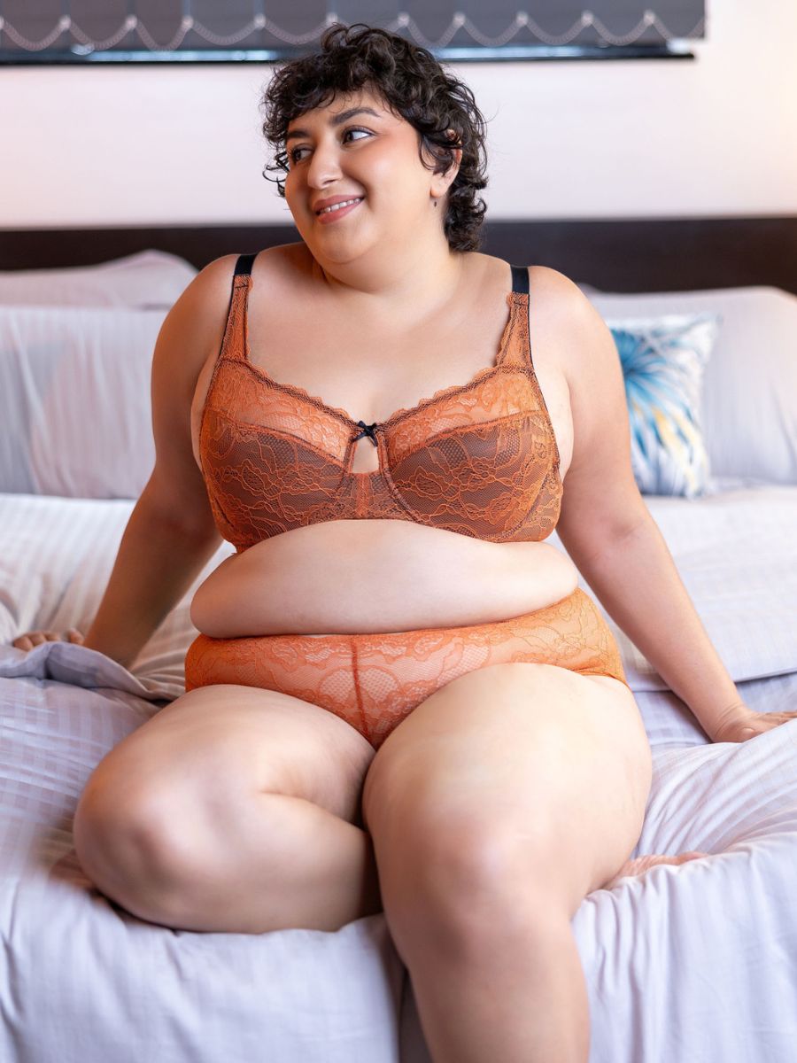 Charlotte - Wired All Lace Bra in Autumn Leaf