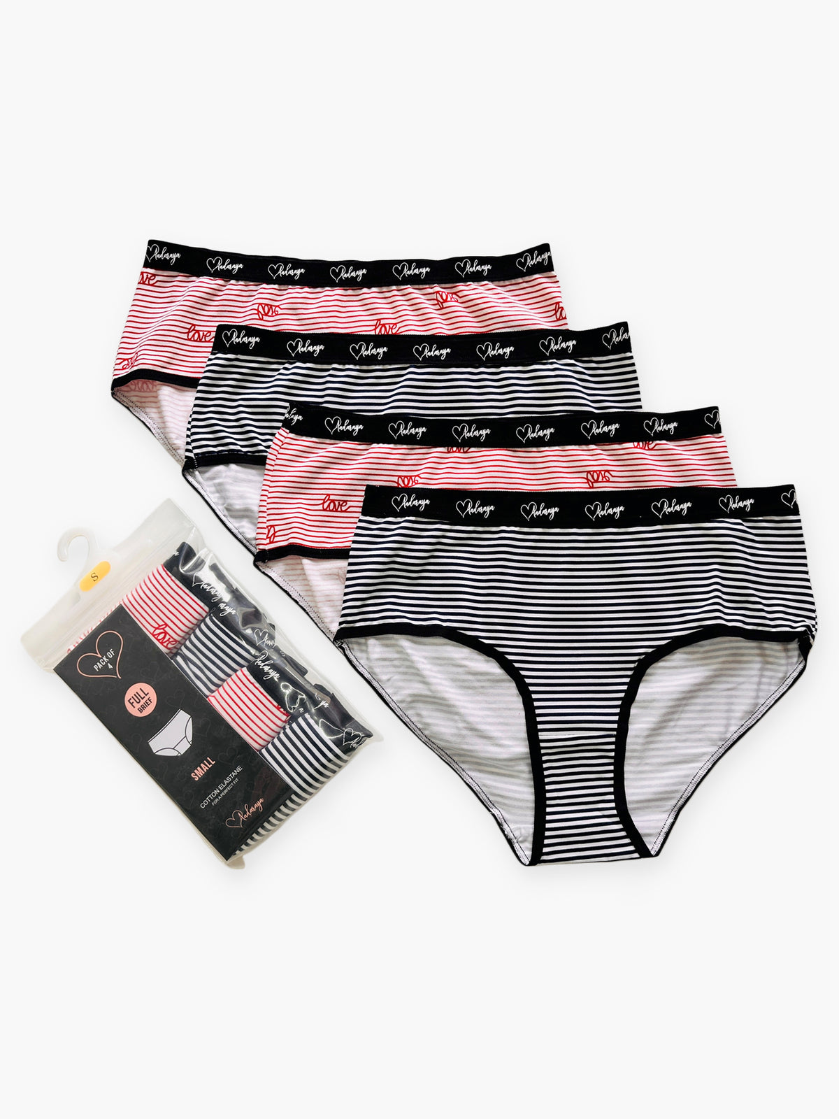 Dina - Brief 4 Pack in Ditsy Love Combo