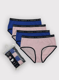 Set of Aadaraya men's underwear in pink and blue on a white background