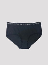 Black underwear with 'Aadaraya' branding on a light gray background