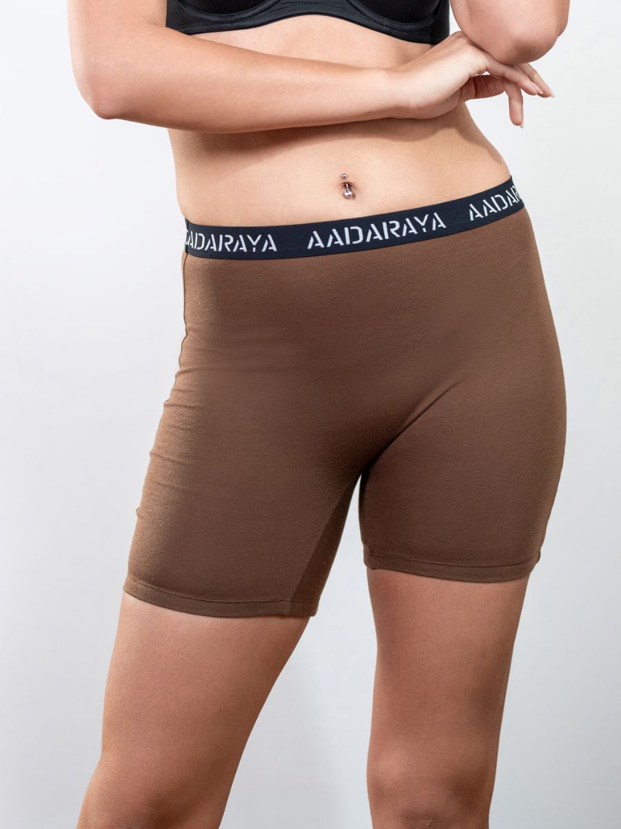 Erin - AD Logo Long Short in Brown