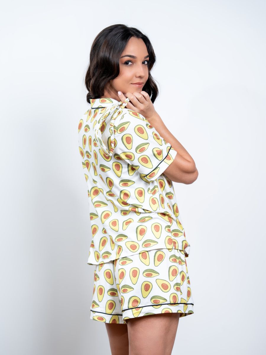 Evie - S/S Classic SPJ Set in Avocado Multi 2