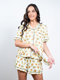 Evie - S/S Classic SPJ Set in Avocado Multi 4