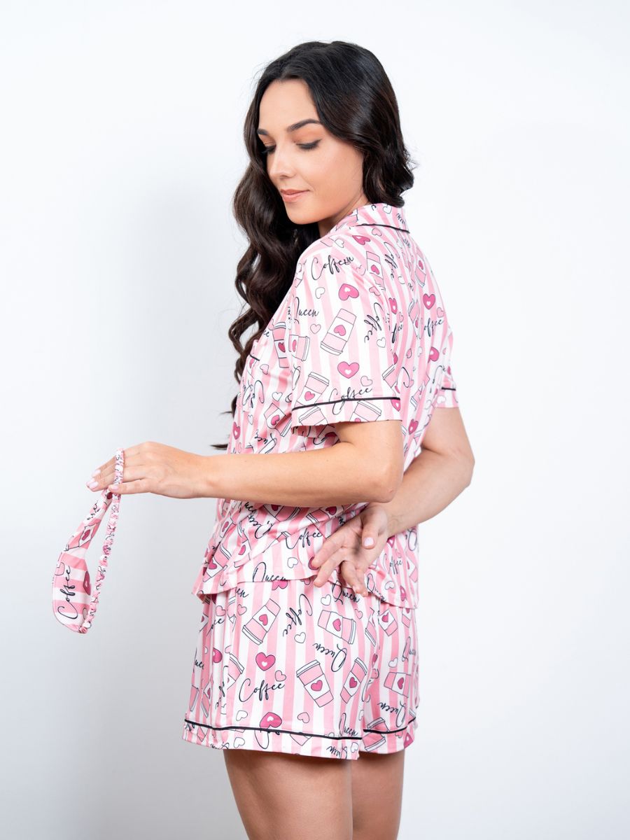 Evie - S/S Classic SPJ Set in Coffee Queen Multi 3