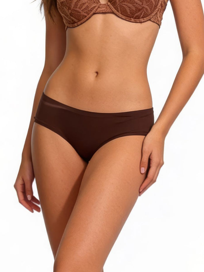 Brown lingerie set on a white background