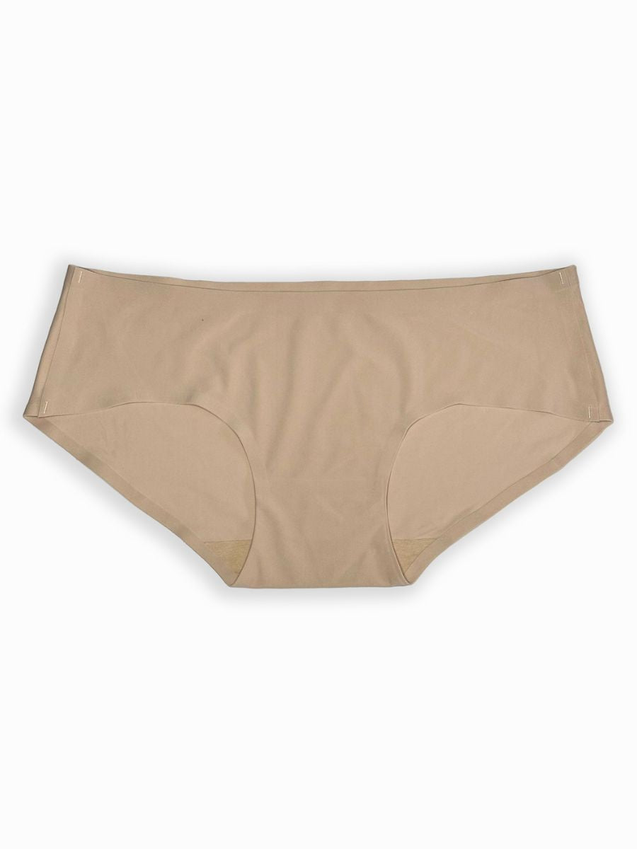 Beige high-waisted underwear on a white background