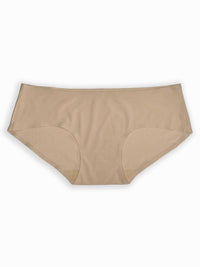Beige high-waisted underwear on a white background