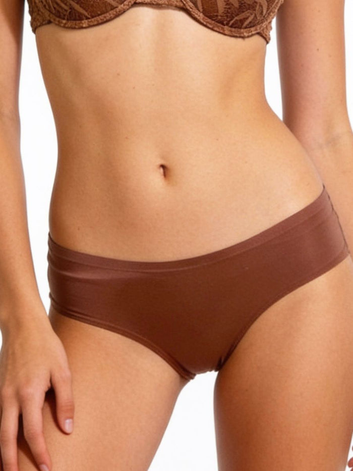 Brown bikini set on a white background