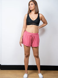 Janice -Lounge Short in Slate Rose Combo