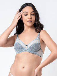 Jeda - Non-Padded Wired Cut & Sew Bra All Lace in Sky Light 4