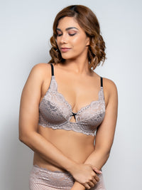 Jeda - Non Padded Wired Cut & Sew in All Lace - Champagne 2