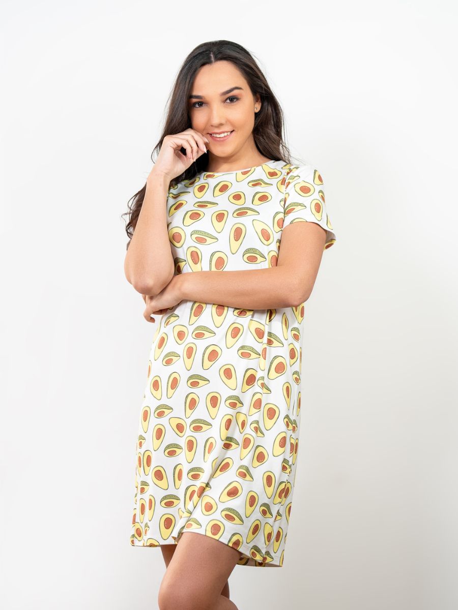 Kaitlyn - S/S graphic Sleep Shirt in Avocado 1