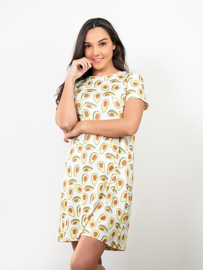 Kaitlyn - S/S graphic Sleep Shirt in Avocado 1