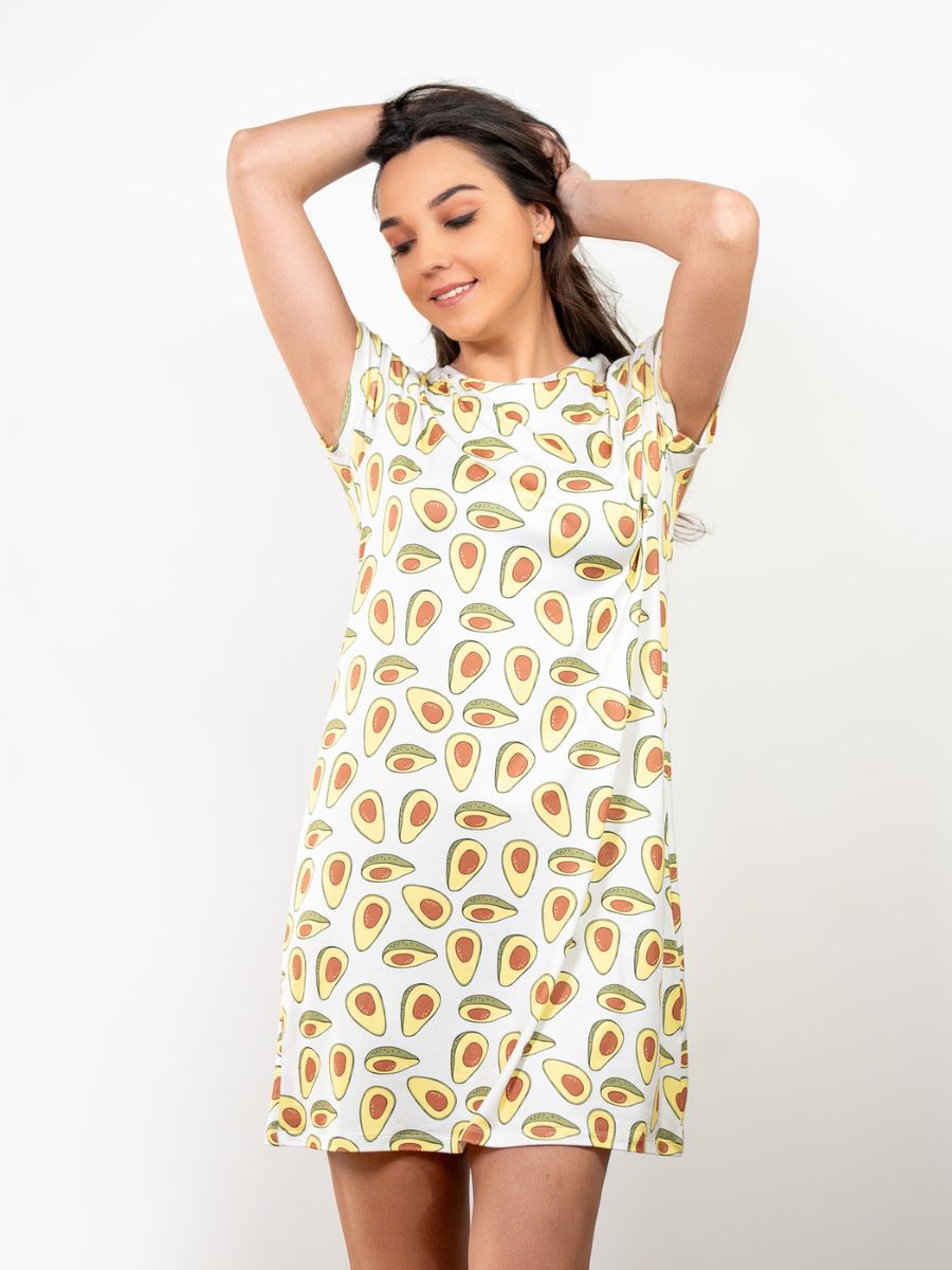 Kaitlyn - S/S graphic Sleep Shirt in Avocado 3