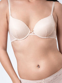 Kathy - T Shirt Full Coverage Plunge Bra All Lace in Angel Wing 3
