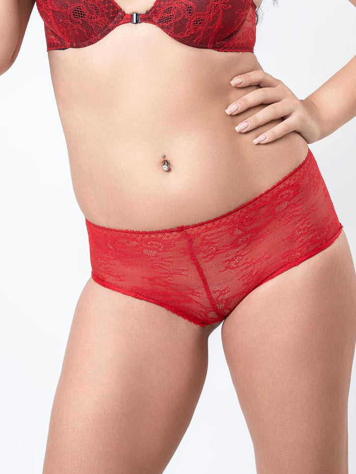 Lucy - All Lace Short in Simply Red 1