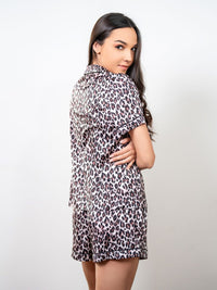 Lyanna - S/S Classic SPJ Set in Brown Leopard Multi 2