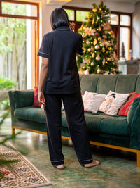 Lyla - S/S Classic LPJ Set with Eye Mask in Black 2