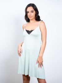 Nelly - Chemise with Lace in Green Tint 1