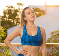 Nyra - Sports Crop Top in Teal Marl 1
