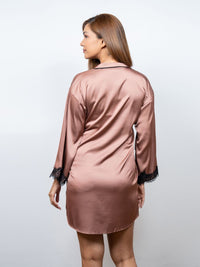 Sakya - 3/4 Sleeve Classic Sleep Shirt in Mocha 2