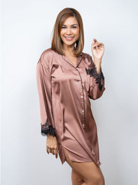 Sakya - 3/4 Sleeve Classic Sleep Shirt in Mocha 4
