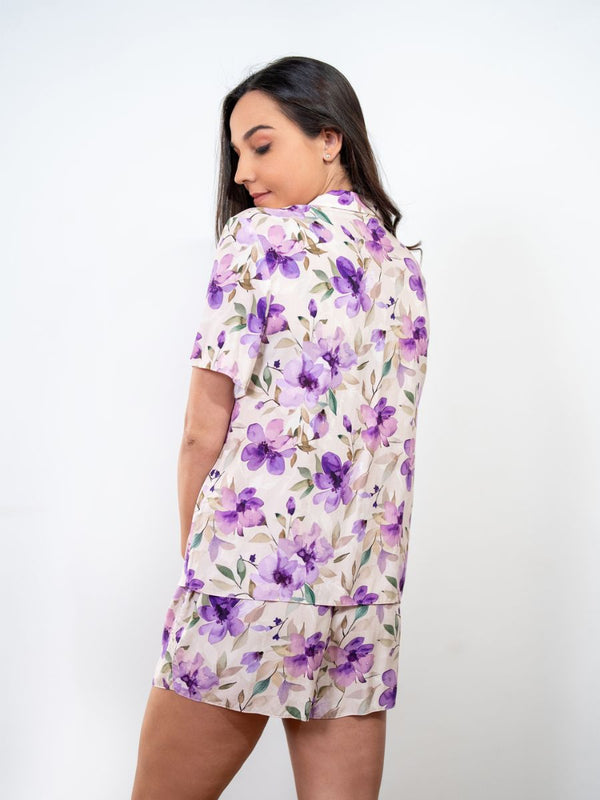 Valarie S/S Classic SPJ Set in Lilac Floral Multi 2