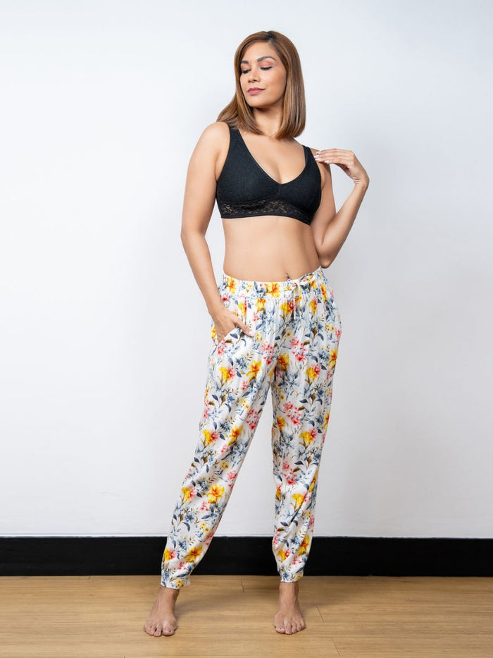 Vivian - Lounge Pant in Pastel Posies 1