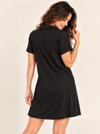 Ashanthi modal sleep shirt in Black - back view