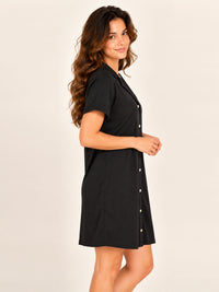 Ashanthi modal sleep shirt in Black - side view