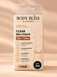 Bella clear silicone bra straps 12mm in Clear - Body Bliss packaging front
