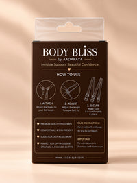 Bella clear silicone bra straps 12mm in Clear - packaging back with how-to-use steps