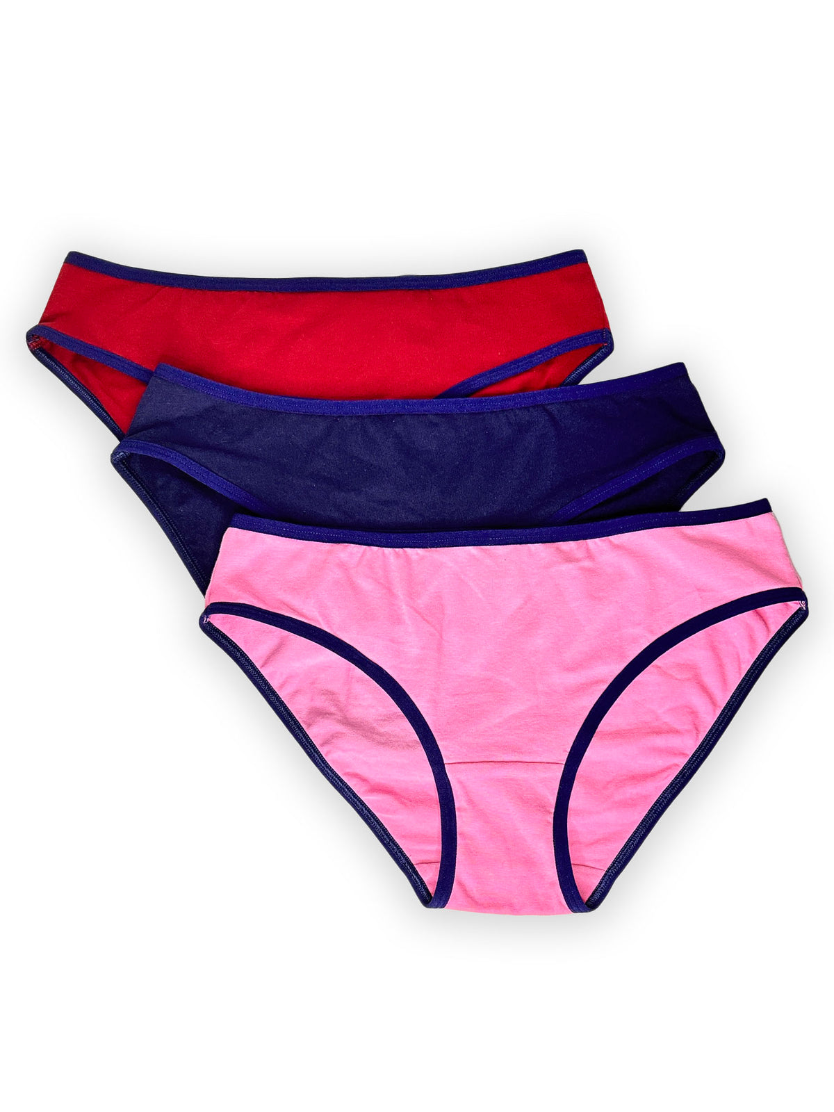 Arya - Bikini Cotton - 3 Pack in Pink, Navy & Wine