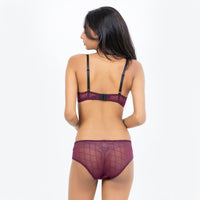 Cleo - Lace T-Shirt Plunge Bra 02 Pack in Steel Grey & Kir Combo