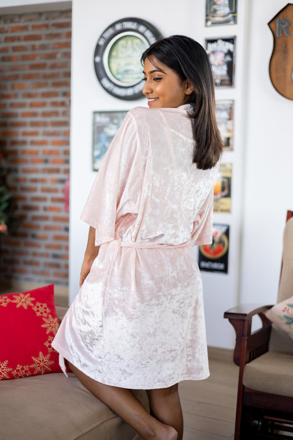 Ayesha - Short Robe in Pink