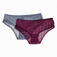 Cleo - Lace Hipster 02 Pack in Steel Grey & Kir