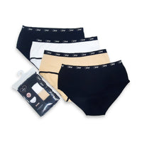 Dina - Brief 4 Pack in Black, Nude & White Combo