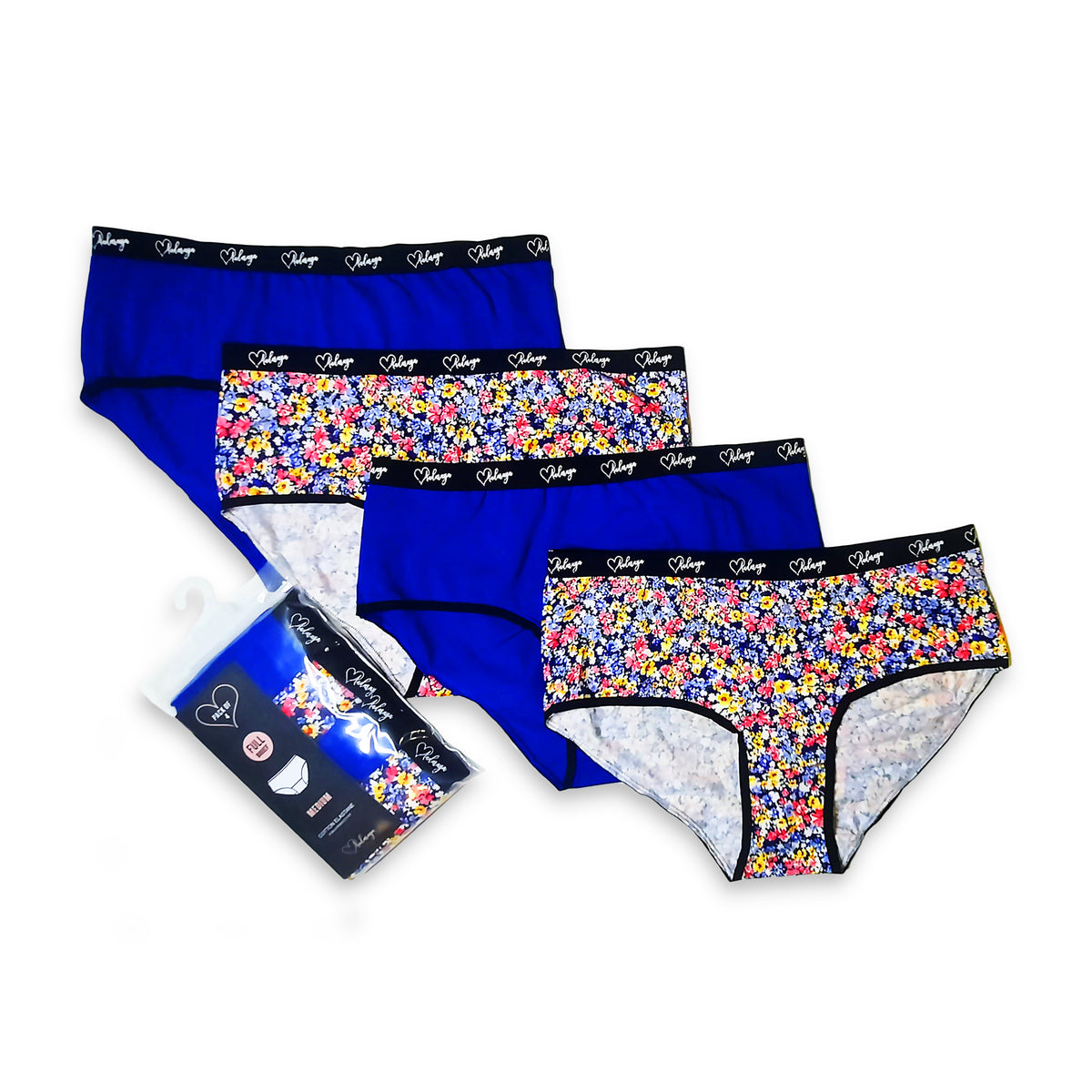 Dina - Brief 4 Pack in Navy Floral Combo