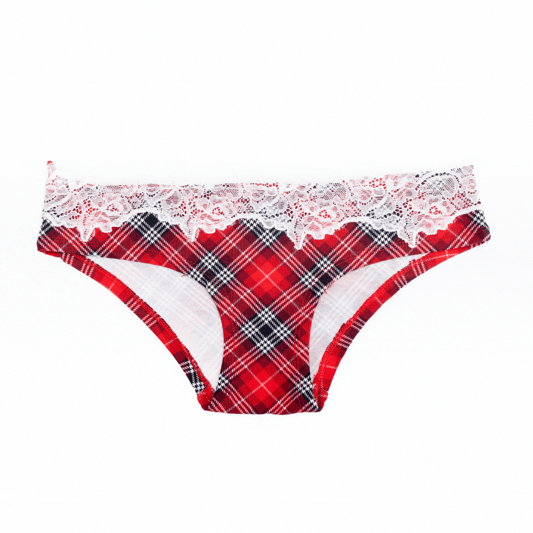 Jenna - Hipster Brief in Red Plaid